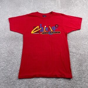 VINTAGE Chicago Illinois Shirt Mens Medium‎ Red Sneakers Qualitees Single Stitch